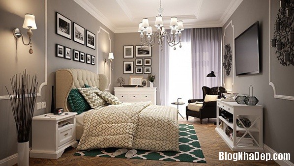 Phòng ngủ quyến rũ với phong cách vintage