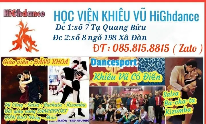 Top 5 Trung tâm dạy khiêu vũ tại Hà Nội